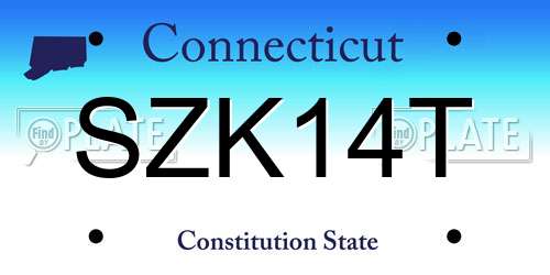 SZK14T Connecticut License Plate