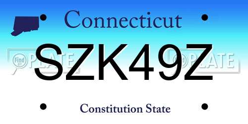 SZK49Z Connecticut License Plate