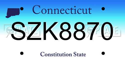 SZK8870 Connecticut License Plate