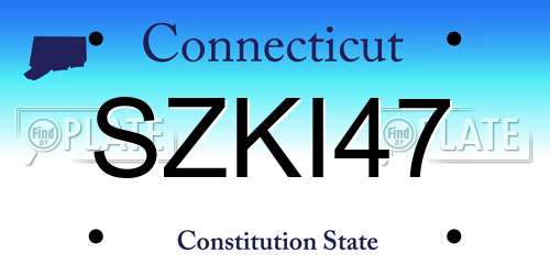 SZKI47 Connecticut License Plate