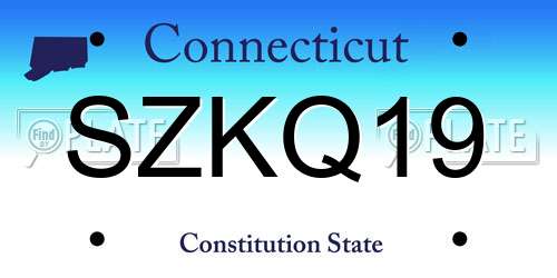 SZKQ19 Connecticut License Plate