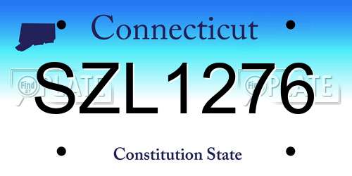SZL1276 Connecticut License Plate