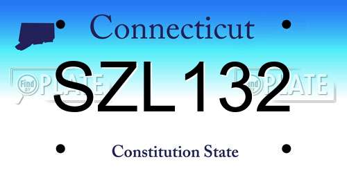 SZL132 Connecticut License Plate