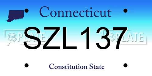 SZL137 Connecticut License Plate