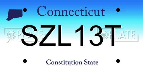 SZL13T Connecticut License Plate