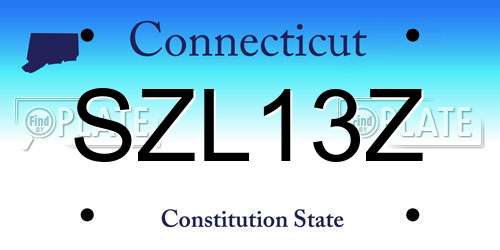 SZL13Z Connecticut License Plate