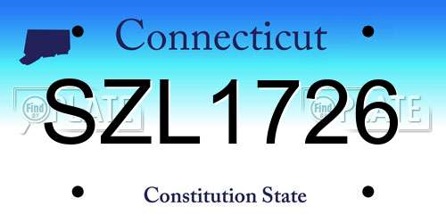 SZL1726 Connecticut License Plate