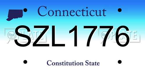 SZL1776 Connecticut License Plate