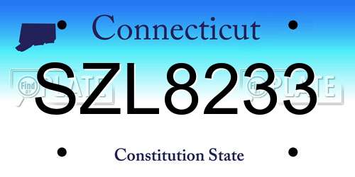 SZL8233 Connecticut License Plate