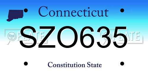 SZO635 Connecticut License Plate