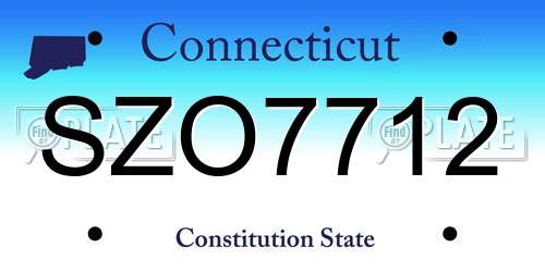 SZO7712 Connecticut License Plate