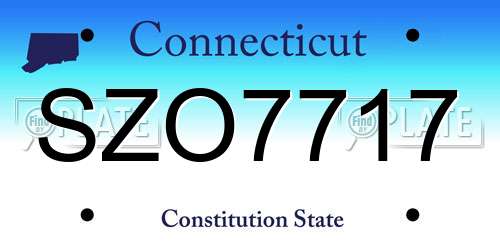 SZO7717 Connecticut License Plate