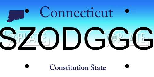 SZODGGG Connecticut License Plate