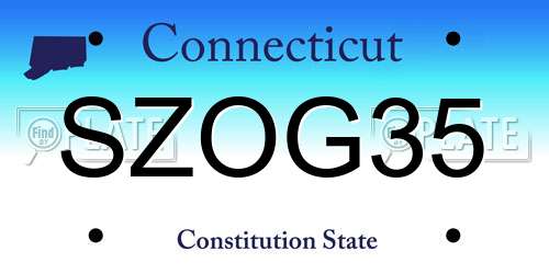 SZOG35 Connecticut License Plate