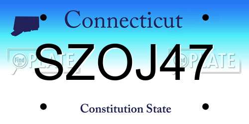 SZOJ47 Connecticut License Plate