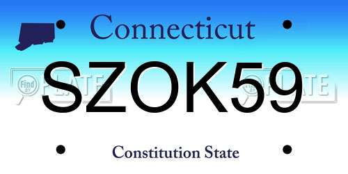 SZOK59 Connecticut License Plate