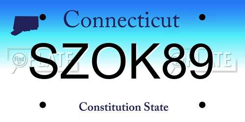 SZOK89 Connecticut License Plate