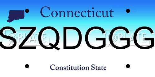 SZQDGGG Connecticut License Plate