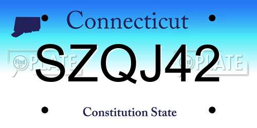 SZQJ42 Connecticut License Plate