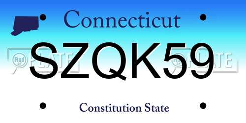 SZQK59 Connecticut License Plate