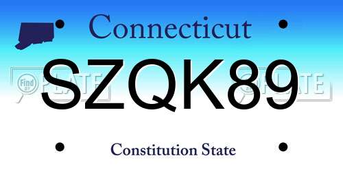 SZQK89 Connecticut License Plate