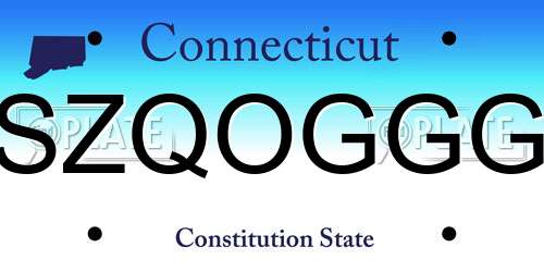SZQOGGG Connecticut License Plate
