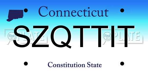 SZQTTIT Connecticut License Plate