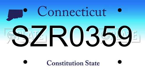 SZR0359 Connecticut License Plate