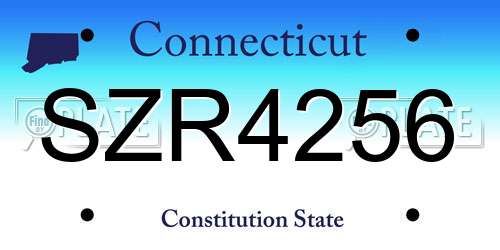 SZR4256 Connecticut License Plate