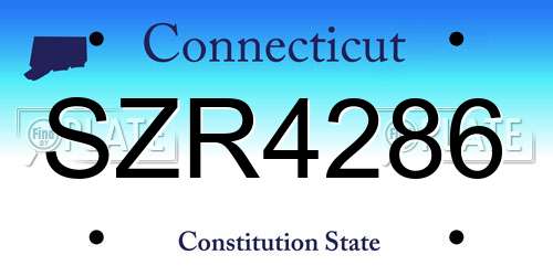 SZR4286 Connecticut License Plate