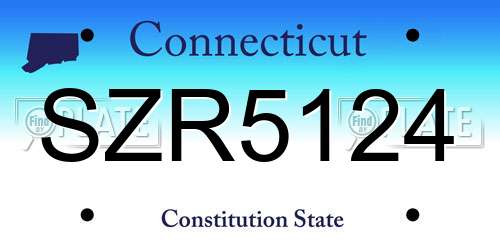 SZR5124 Connecticut License Plate