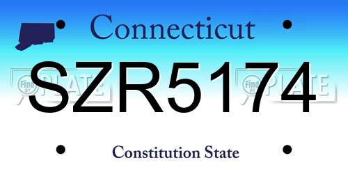 SZR5174 Connecticut License Plate
