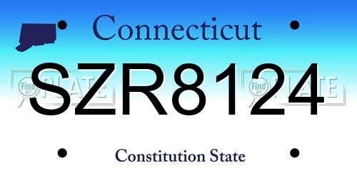 SZR8124 Connecticut License Plate