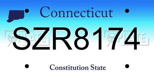SZR8174 Connecticut License Plate