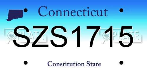 SZS1715 Connecticut License Plate