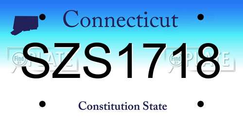 SZS1718 Connecticut License Plate