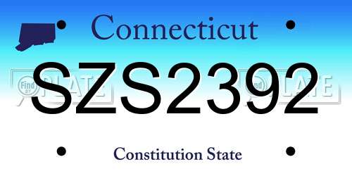 SZS2392 Connecticut License Plate