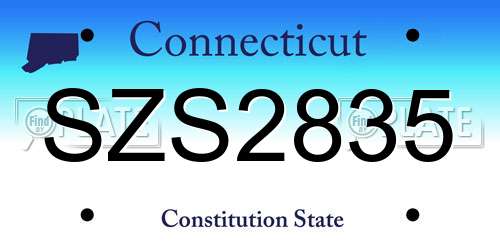 SZS2835 Connecticut License Plate