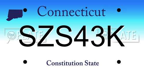 SZS43K Connecticut License Plate