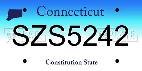 SZS5242 Connecticut License Plate