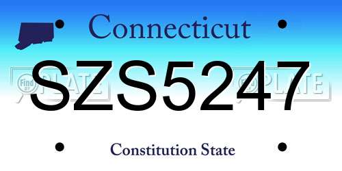 SZS5247 Connecticut License Plate