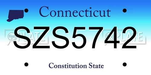 SZS5742 Connecticut License Plate
