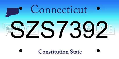 SZS7392 Connecticut License Plate