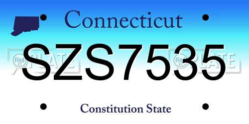 SZS7535 Connecticut License Plate