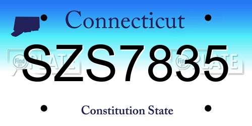 SZS7835 Connecticut License Plate