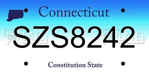 SZS8242 Connecticut License Plate