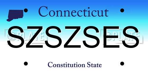 SZSZSES Connecticut License Plate