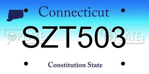 SZT503 Connecticut License Plate