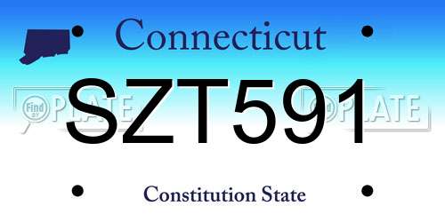 SZT591 Connecticut License Plate