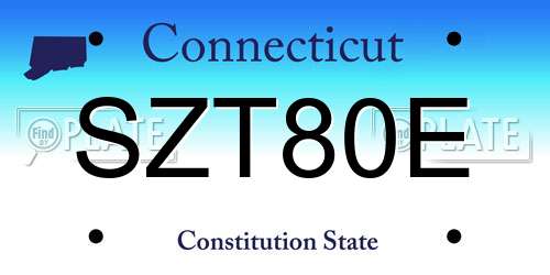SZT80E Connecticut License Plate